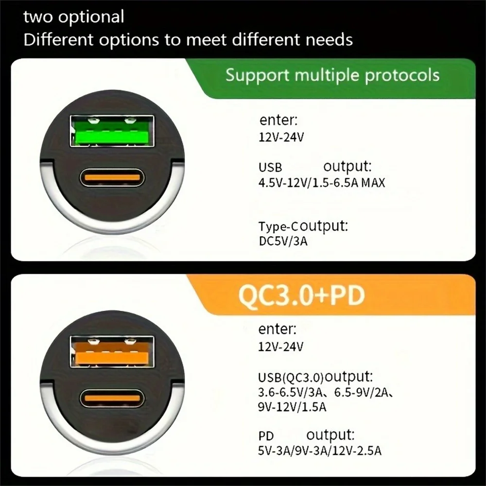 100W Dual Ports USB Auto Ladegerät Schnelle Lade Auto Telefon Ladegerät Adapter Für iPhone Xiaomi Samsung Typ C Auto zigarette Leichter