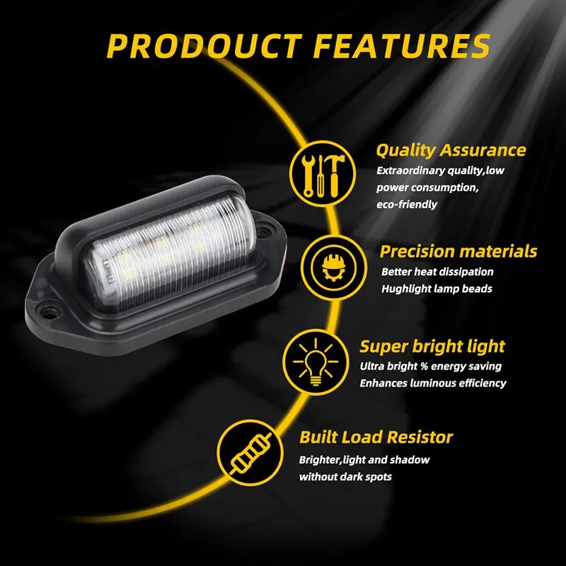 Feux de Position Latéraux de Camion, 6 Ampoules LED, 12V, 24V, pour SUV, Camion, Remorque, Van, Étiquette, Lampe de Signalisation Universelle, 2 Pièces