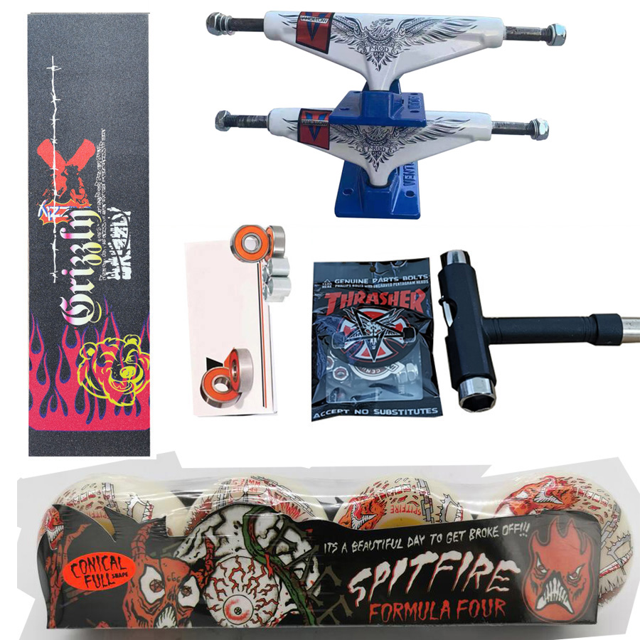 Spitfire Rad geschmiedete 5,25 Zoll VENTURE Skateboard Trucks gute Qualität Pro Chromstahllager Griffband Skateboards