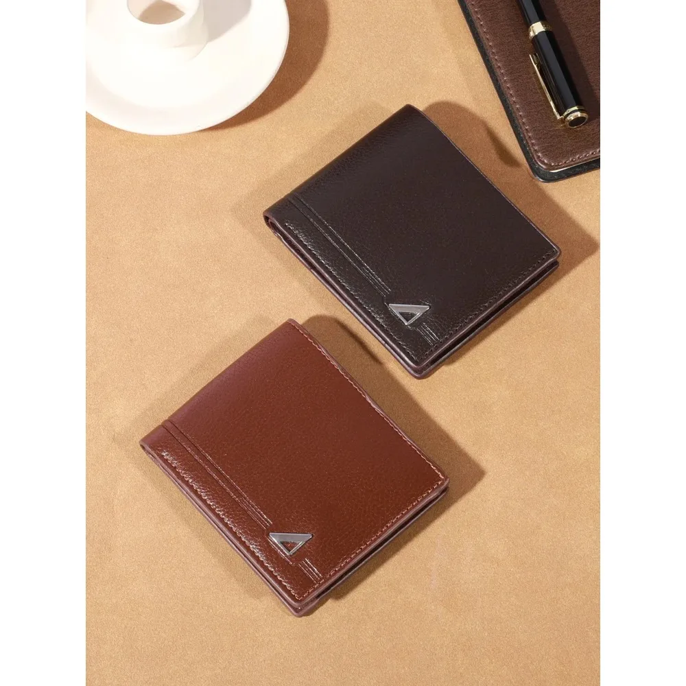 1pc 남성용 지갑, 짧은 머니 클립, 비즈니스 캐주얼 가로 PU 가죽 클립, 패션 대용량 부드러운 가죽 지갑