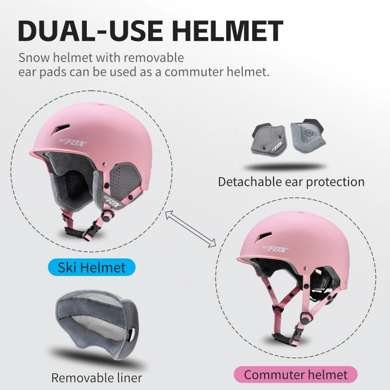 BATFOX 新しいスキーヘルメットブルーハーフカバー耐衝撃安全ヘルメットスケートスノーボードスノーモービルスケートボードヘルメットサイズ 52-62 センチメートル