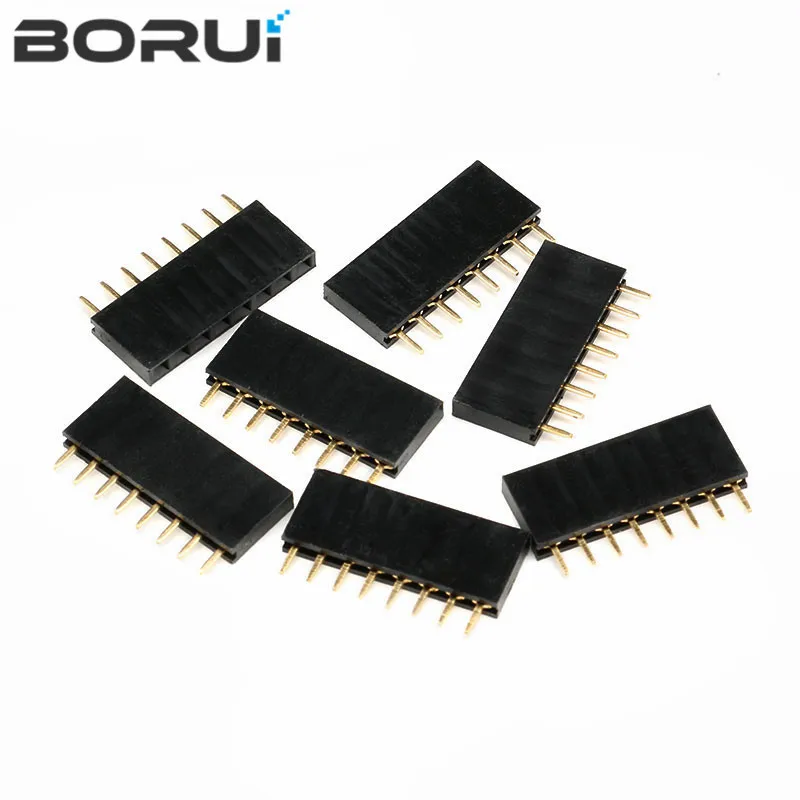 10PCS Einreihige Stift Weiblichen Header Buchse Pitch 2,54mm 1*2P 3P 4P 6P 8P 12P 15P 20P 40P Pin Stecker Für Arduino