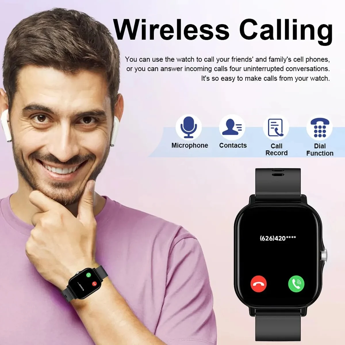 2025 novo relógio inteligente android telefone 2.01 "tela colorida toque completo mostrador personalizado bluetooth chamada sem fio smartwatch presente das mulheres dos homens