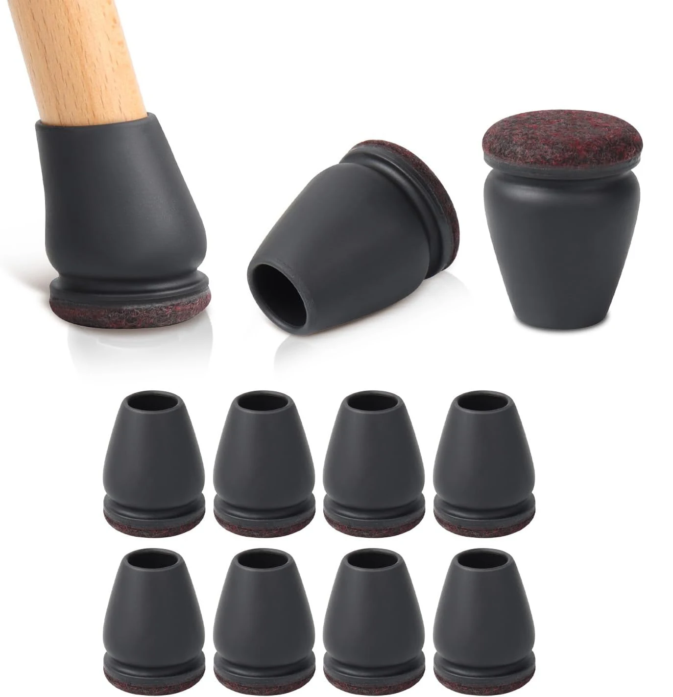 8 pezzi Protezioni per pavimenti per gambe di sedie Coprigambe diagonale con feltrini avvolgenti spessi Piedini per tavoli per mobili in silicone Proteggi i pavimenti