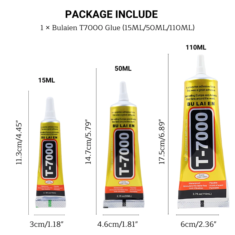 15/25/50/110ML T7000 Black Glue for Phone Mobile Screen DIY Repair Adhesive With Precision Applicator Tip LCD Display Repair