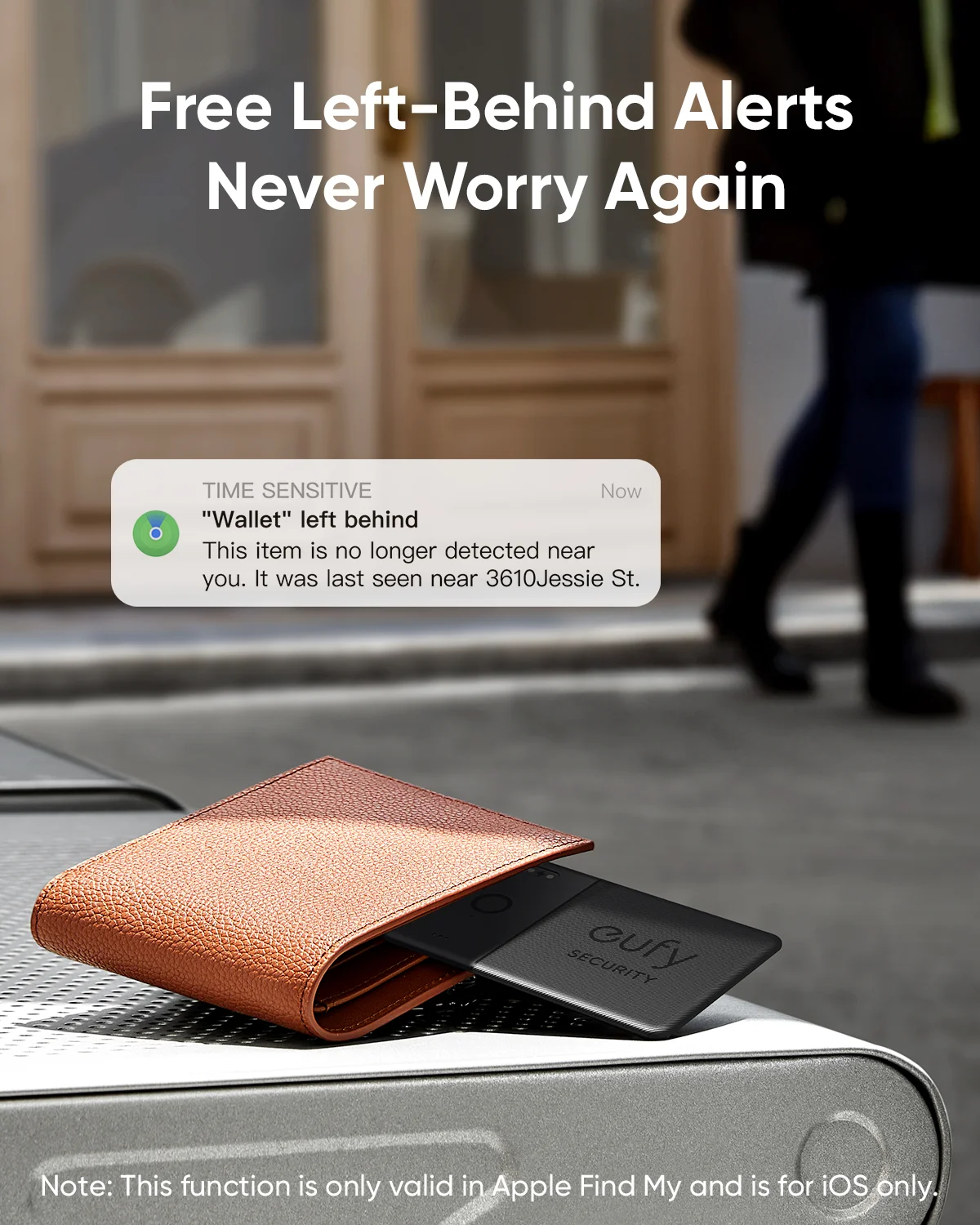 eufy SmartTrack Card E30 Rechargeable Works with Apple Find My (iOS Only) Bluetooth Tracker