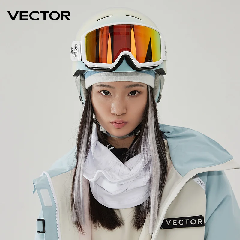VECTOR 二重層磁気スキーメガネ UV400 保護曇り止めスノーボードゴーグル男性 & 女性用耐衝撃性マスク付き