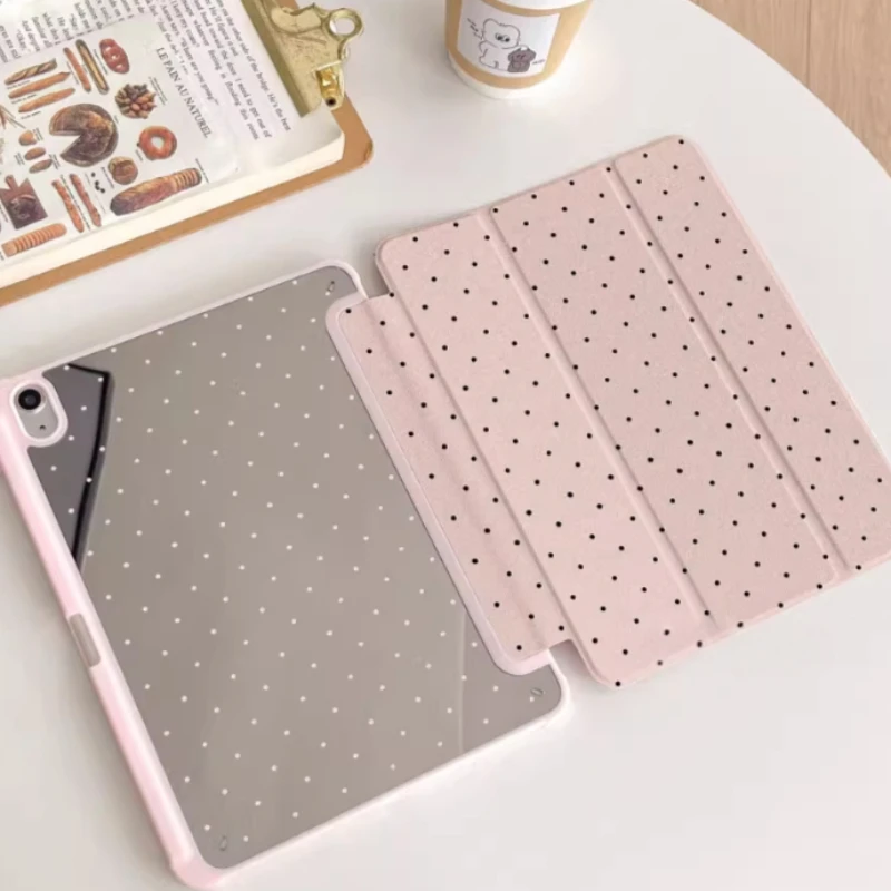 Чехол в черный горошек для iPad Pro 11, 10,2, 9/8/7 поколения, 9,7, 5/6-й Air4/5 10-й 10,9 Air 3 10,5 Pro 12,9 Mini 6, тройной чехол