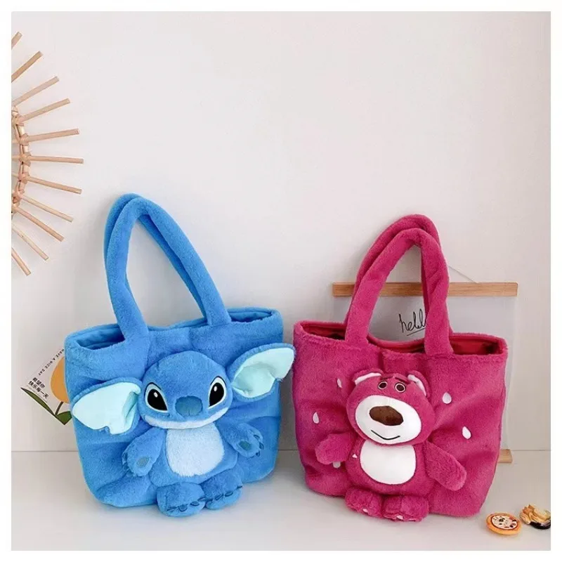 Disney 2025 Nuova borsa a tracolla per bambola in peluche di cartone animato Borsa per ragazze morbida e carina con punto dolce e carino