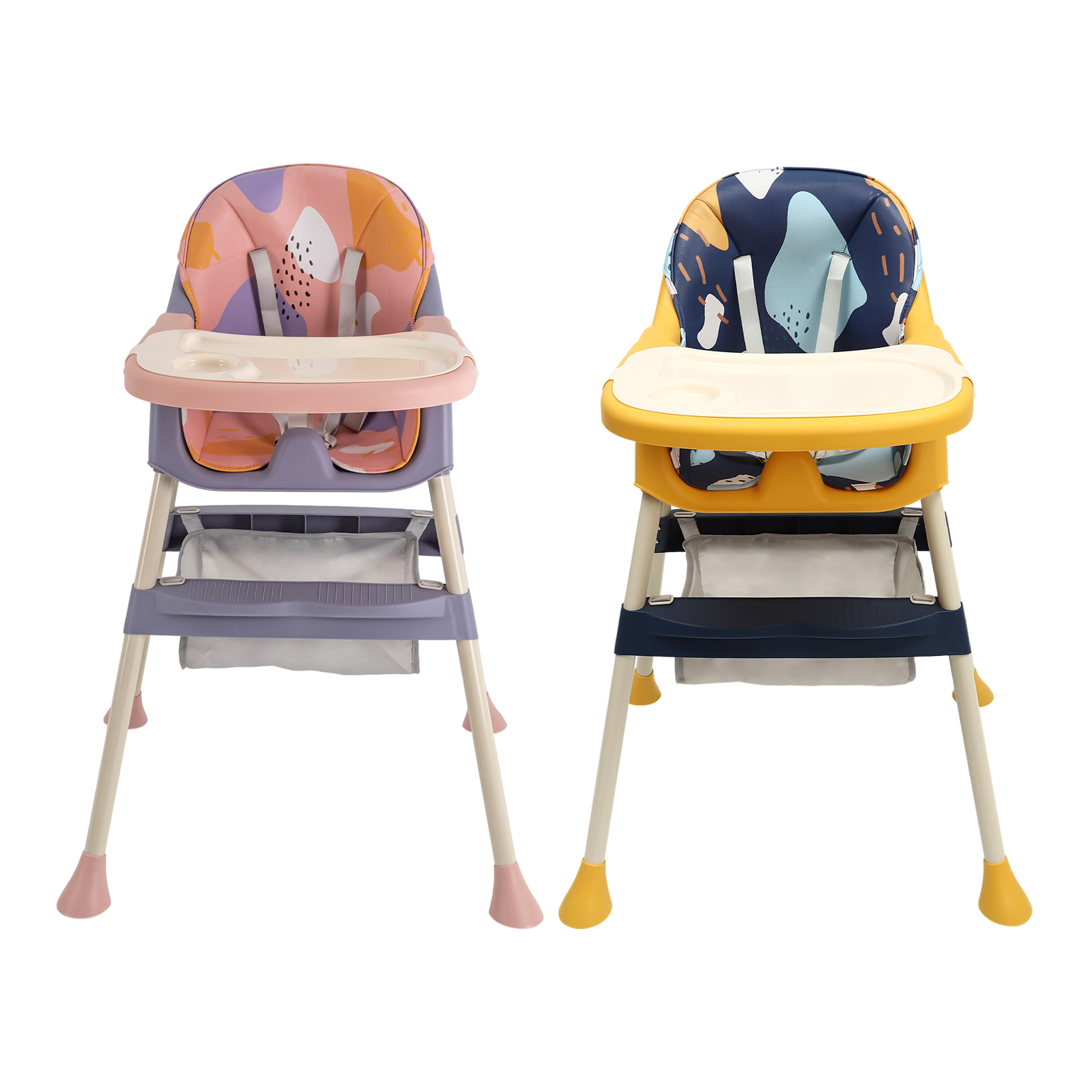 Cadeira alta 4 em 1, cadeira alta dobrável para crianças, assento portátil para bebês, cadeira alta compacta com alça, assento de viagem