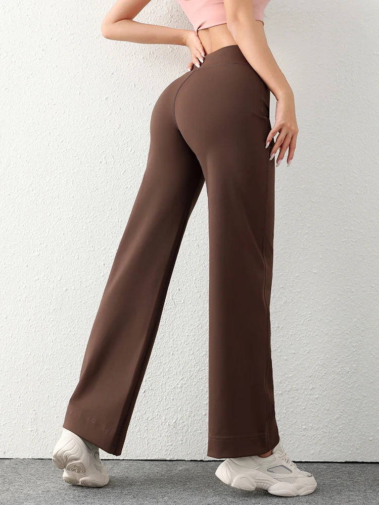 Feminino casual solto em linha reta correndo sweatpants calças de perna larga design com cordão com bolsos laterais leggings mulher calças de yoga