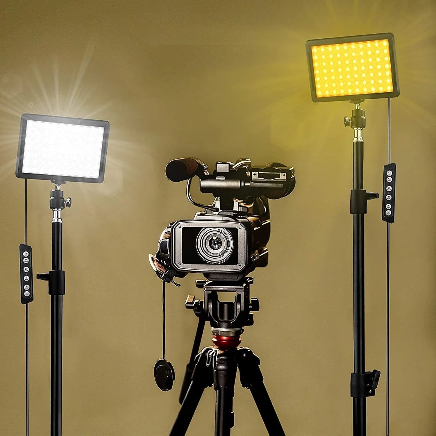 Kit de iluminación Led para fotografía y cámara, luz de vídeo con trípode, filtros RGB de 4 colores para filmación, transmisión, grabación en estudio