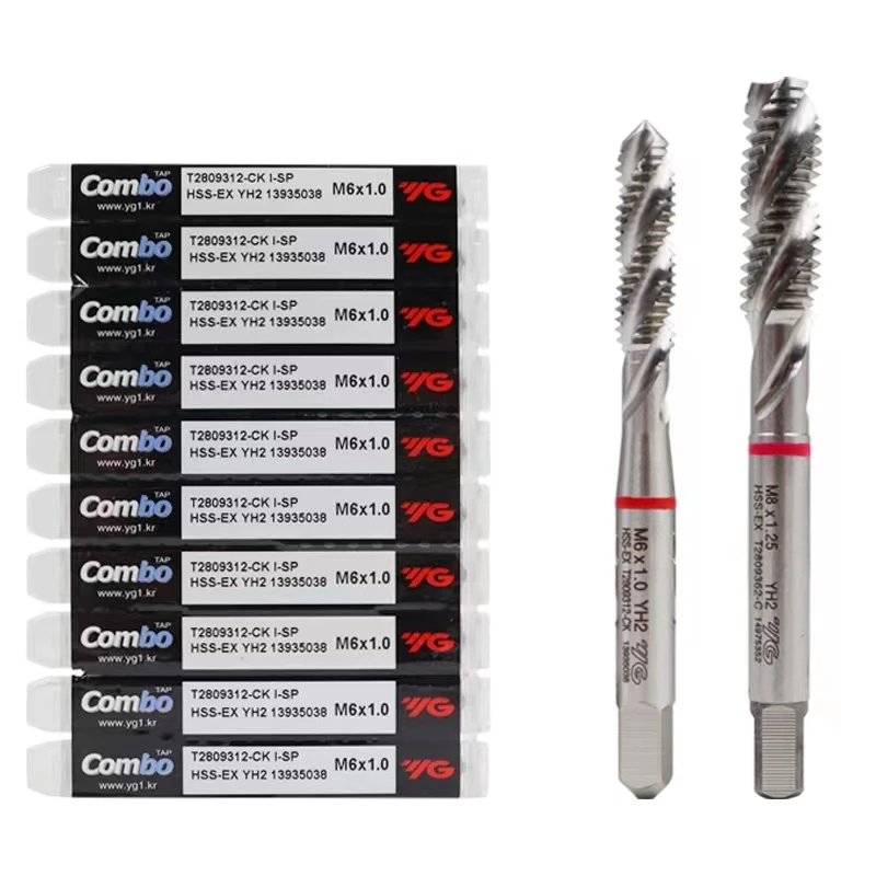 YG-1 T2809 Combo HSS-EX Spiral Tap M3 M4 M5 M6 M8 M10 M12 M16 M18 M20 M27 M30 Processing for Cast Iron Steel Stainless AL Etc.