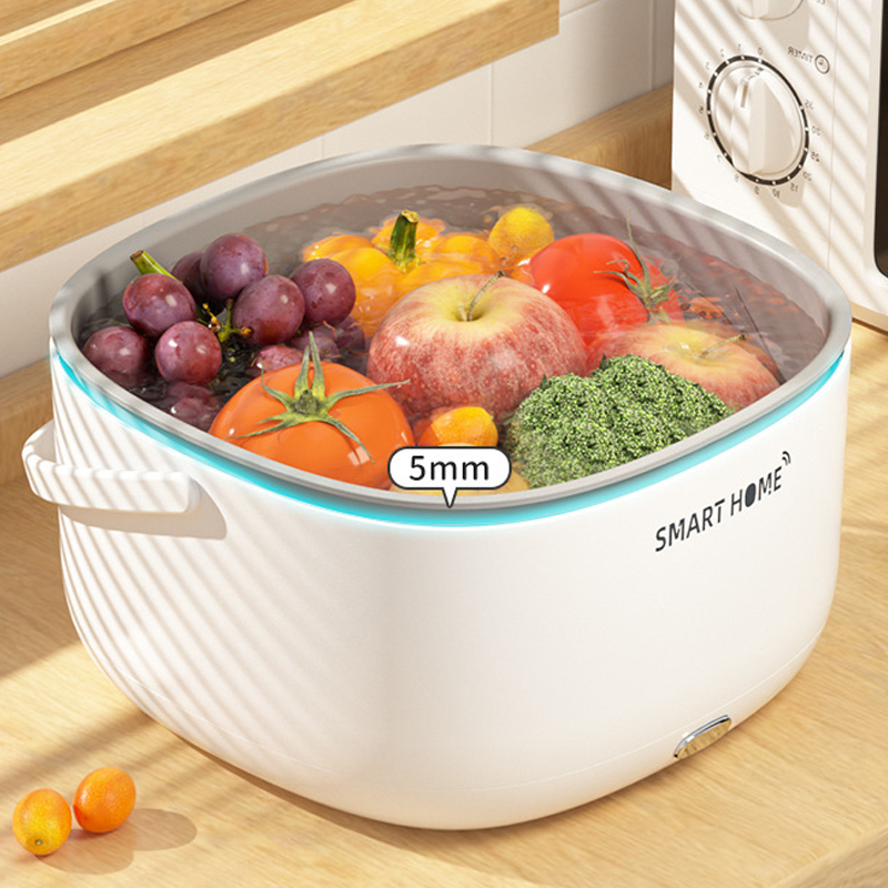 Electric Vegetable And Fruit Washing Machine Food Remove Pesticide Residues Washer Kitchen Fruit Dirt Cleaning Purifier Basket