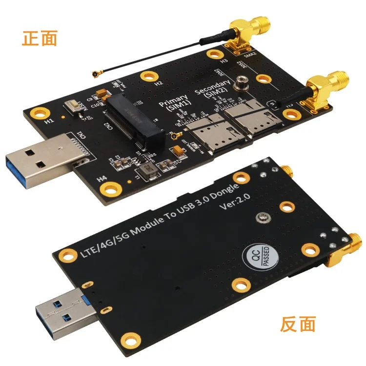 NGFF zu USB 3.0 Board M.2 Key B Riser Karte LTE 4G 5G zu USB3.0 Dongle mit Dual SIM Antenne für EM05 EM06-E EM12-G RM520N RM530N