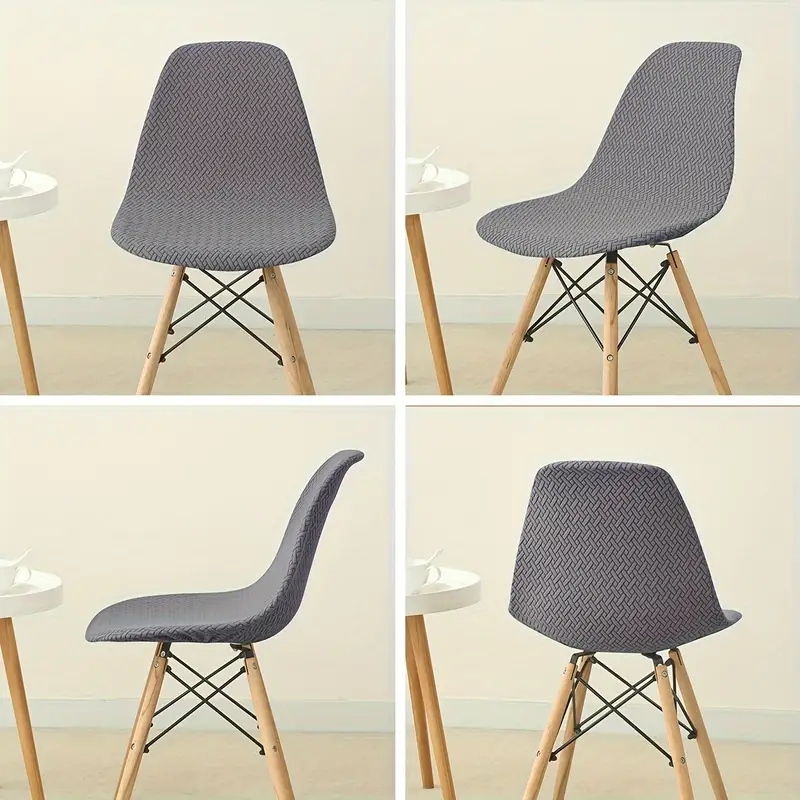 1/2/4/6PCs Jacquard Shell Stuhl Abdeckung Stretch Esszimmer Stuhl Schonbezüge Solide Elastische Armlosen Sitz fall Hochzeit Hotel Bankett