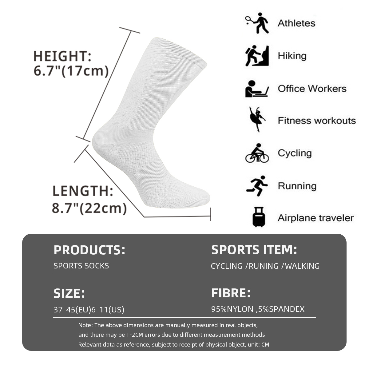 Cycling Socks Running Quick Dry Medium Cylinder Men and Women Sports Fitness in the Tube