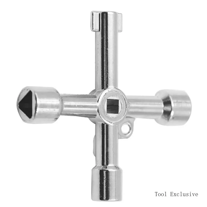 Multi-Specification Cross-Shaped Electric Control Cabinet Triangle Key Wrench Elevator Water Meter Valve Double-Sided Wrench