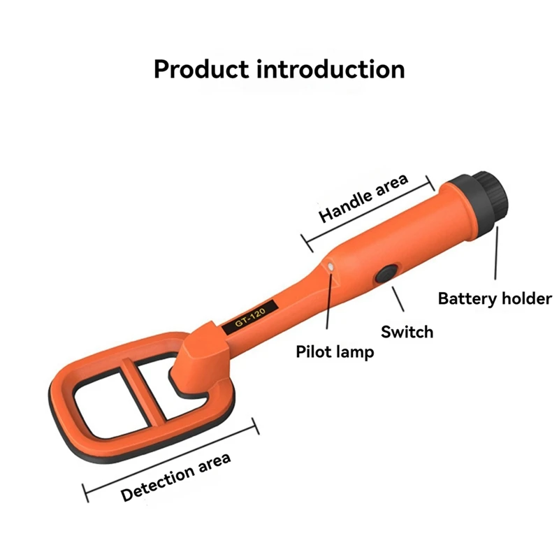 Y23A-GT120 Handheld Duiken Metaaldetector Pinpointer Pointer Sonde Waterdichte Metalen Aanwijzen 4.2Inch Zoekspoel