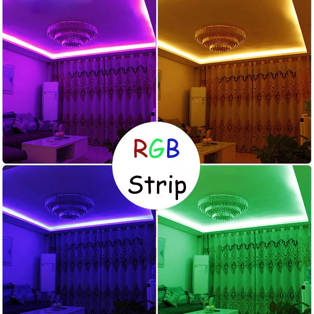 Tira de luces LED RGB de 220V, resistente al agua/multicolores/multimodos/lámpara de cuerda SMD5050 regulable con control remoto/enchufe europeo para construcción de jardín