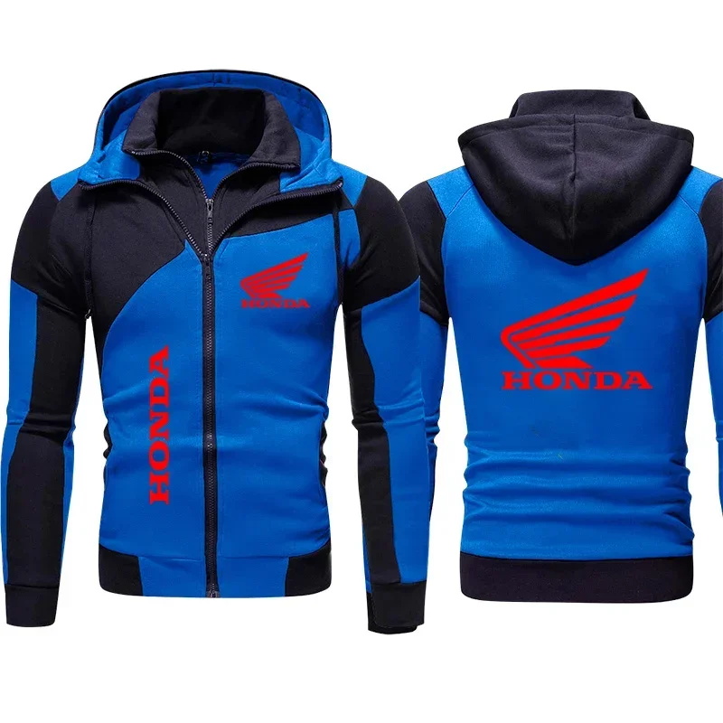 Honda moletom com capuz jaqueta de motocicleta honda wing logotipo impressão moletom pulôver na moda jaqueta de motociclista roupas masculinas com capuz com zíper personalizado