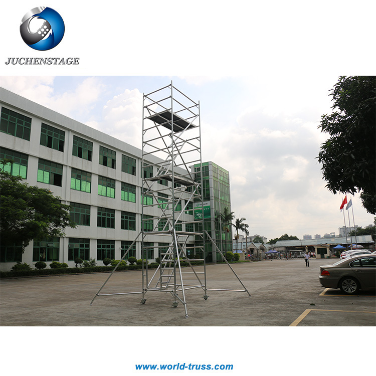 Pórtico de depósito fijo de aleación de aluminio, herramientas de escalada para construcción, escalera, marco Industrial H, andamio de acero para construcción