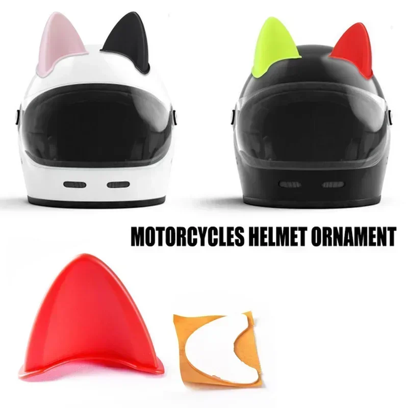 2 stücke Helm Katze Ohren Dekoration Moto Elektrische Auto Fahren Styling Nette Katze Ohren Aufkleber Dekor Helm Zubehör