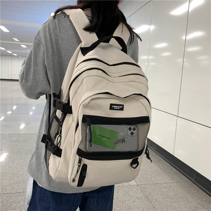 2025 Large Capaci Travel Backpack Women's Double-Shoulder Bag Cool Retro Workwear Sle for College Students Fashionable