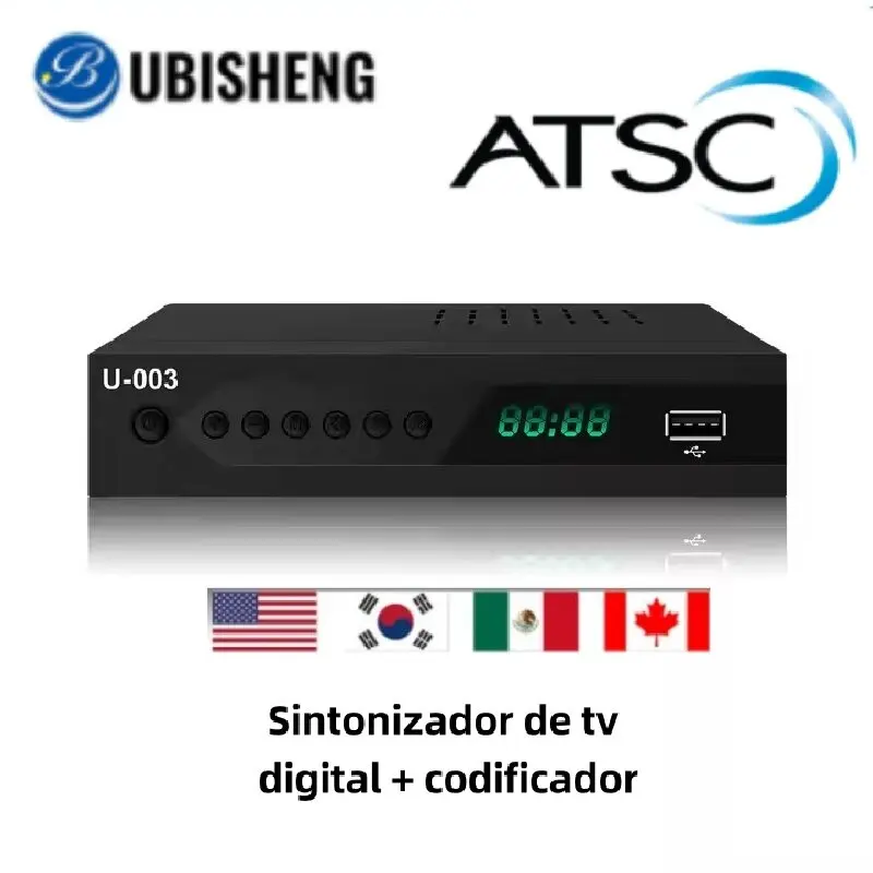 UBISHENG ATSC Digital TV caja convertidora de canales digitales gratis decodificador Digital terrestre con salida HD sintonizador de TV HDTV