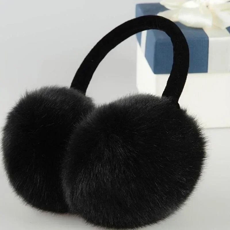 2025 Diseño Unisex Negro Orejera Invierno Orejeras Banda envolvente Calentador Agarre Earlap Regalo