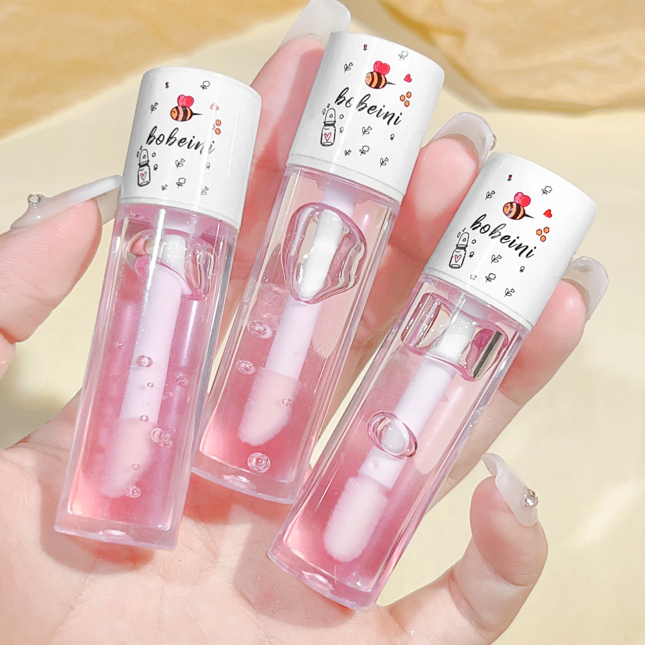 Olio per labbra lucidalabbra, olio per labbra color miele, lucidalabbra idratante e idratante, riducendo le linee delle labbra, trucco labbra lucidalabbra
