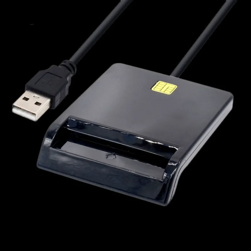 Multifunctionele ID-kaartlezer Zwart Smart Tax Return Bank ID-kaartlezer Sim-telefoonkaart Smart Chip Reader LED-indicator