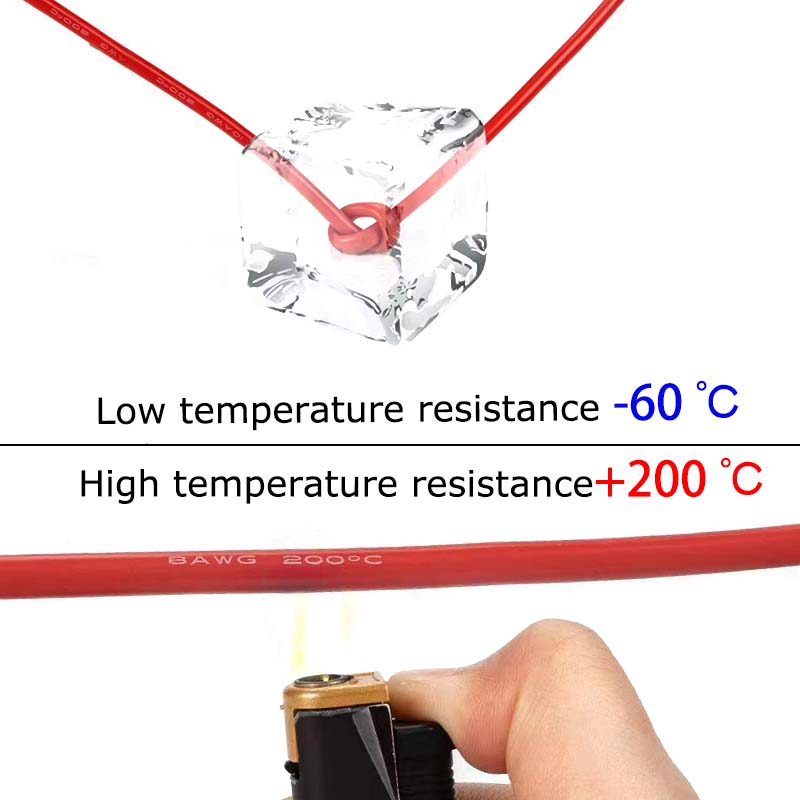 5M-50M Soft Silicone Power Cable 12 14 16 18 20 22 24 26 AWG Heat Resistant Electrical Wire Red Black For Car Battery LED Light