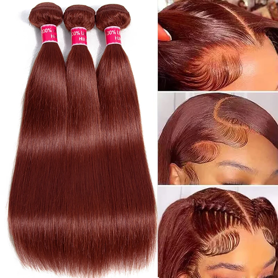 99j pacotes retos com fecho marrom avermelhado em linha reta pacotes de cabelo humano com fechamento 4x4 borgonha pacotes de cabelo humano