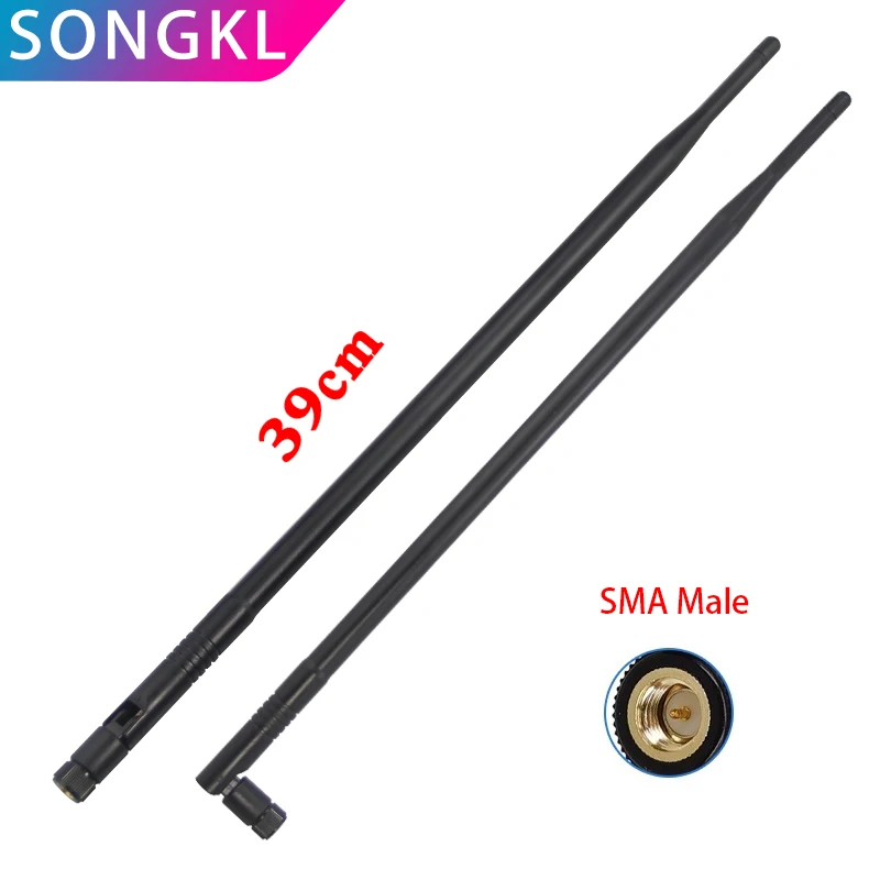 Antenna 2.4G/5.8G SMA Maschio 12dBi Ad Alto Guadagno RP-SMA Maschio Omni Pieghevole Antenna per Router Wireless Ripetitore di Rete Scheda Netword