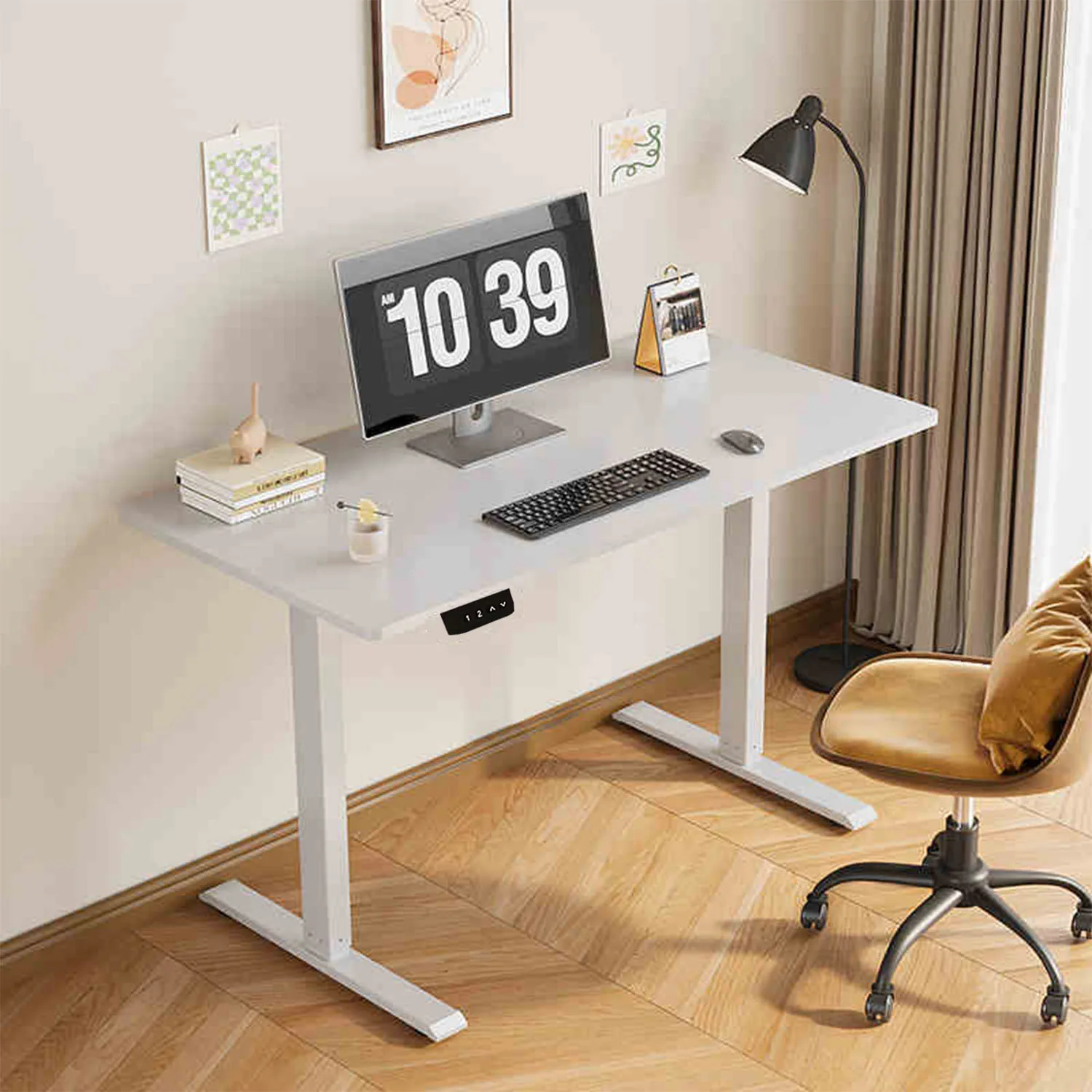 Scrivania per computer elettrica multifunzione regolabile in altezza, un angolo di ingegneria, tavolo da ufficio, scrivania per giochi