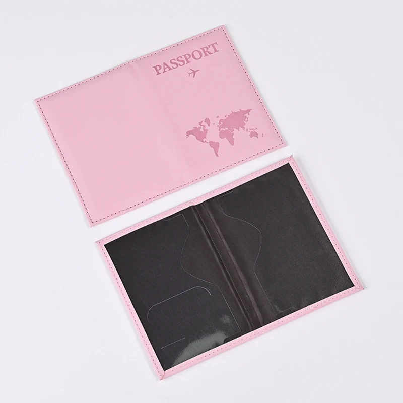 Porta pasaporte de cuero para hombre, bolsa para documentos de viaje de negocios, funda para pasaporte, bolso portátil para mujer, tarjetero de visita de PU