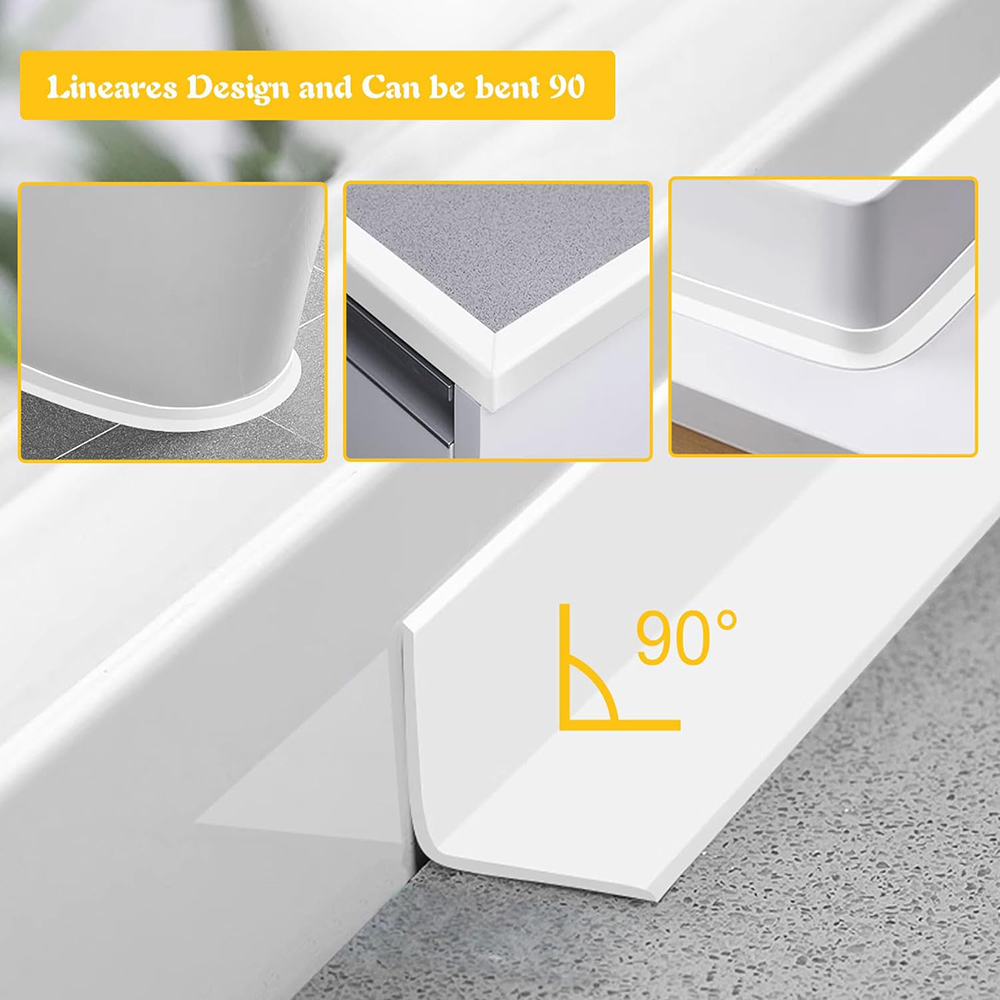 Cinta de calafateo para baño de 2,2/3,8 cm de ancho, cinta de sellado autoadhesiva de 6 colores, pegatina de pared para inodoro y fregadero de cocina a prueba de aceite de PVC