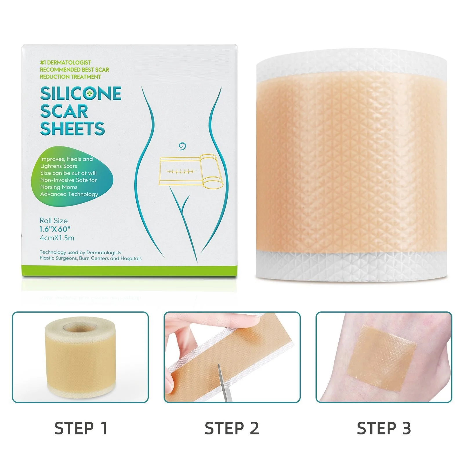 4cm x 150cm folhas de cicatriz de silicone tiras de remoção de silicone gel cicatriz tira para acne cirurgia quelóide queimadura tratamento cicatriz remendo venda quente