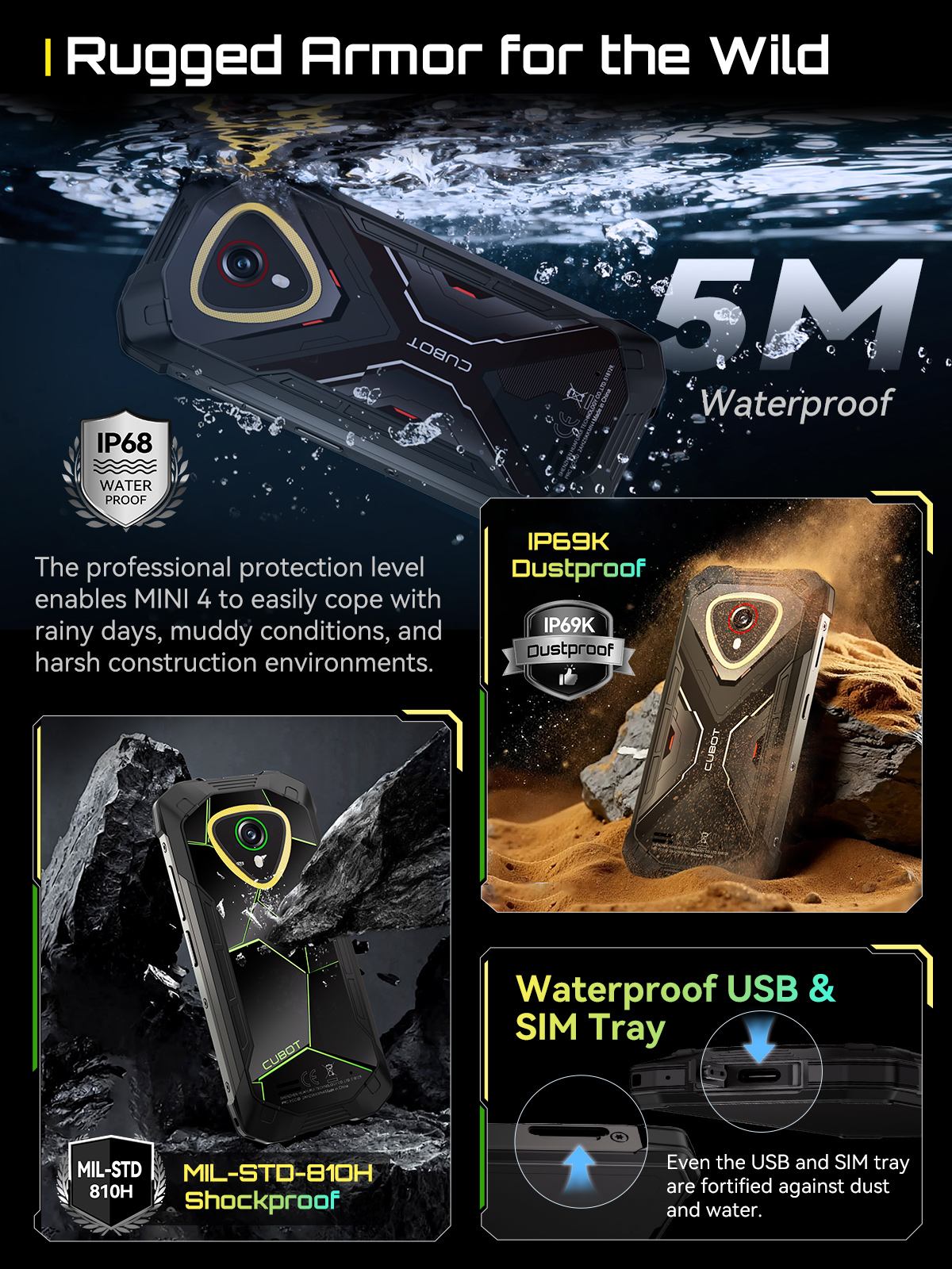 Mini Smartphone Android 15 Cubot KingKong MINI 4, 4.7-Inch mini screen, 90Hz, 4700mAh, Up to 20GB RAM+256GB ROM, Mini Phone, NFC