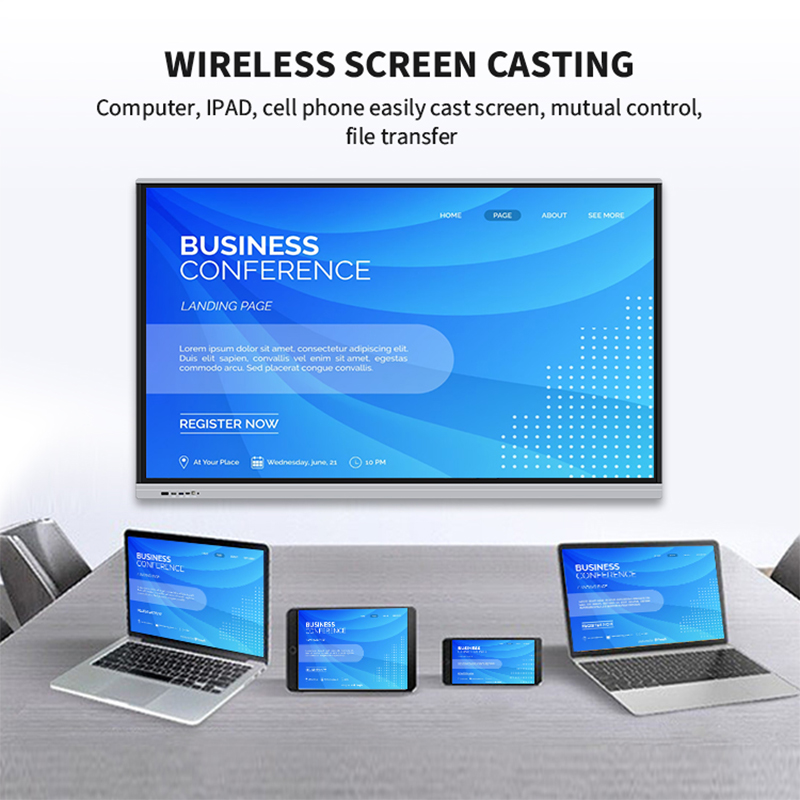 65 75 86 Inch Smart Board for Classroom and Conference, Digital Electronic Whiteboard 4K HD Touch Screen Interactive tv on wheel