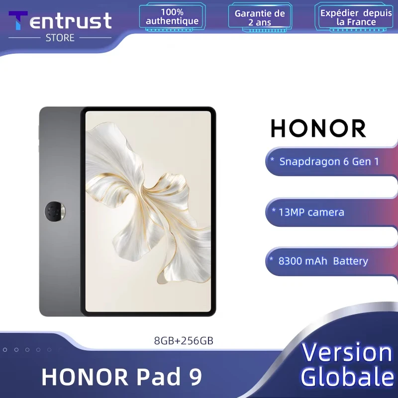 Global Versie HONOR Pad 9 Tablet 12.1 inch Scherm Leeuwebek 6 Gen 1 13MP Achteruitrijcamera 8300 mAh Batterij BT5.1 Acht luidsprekers