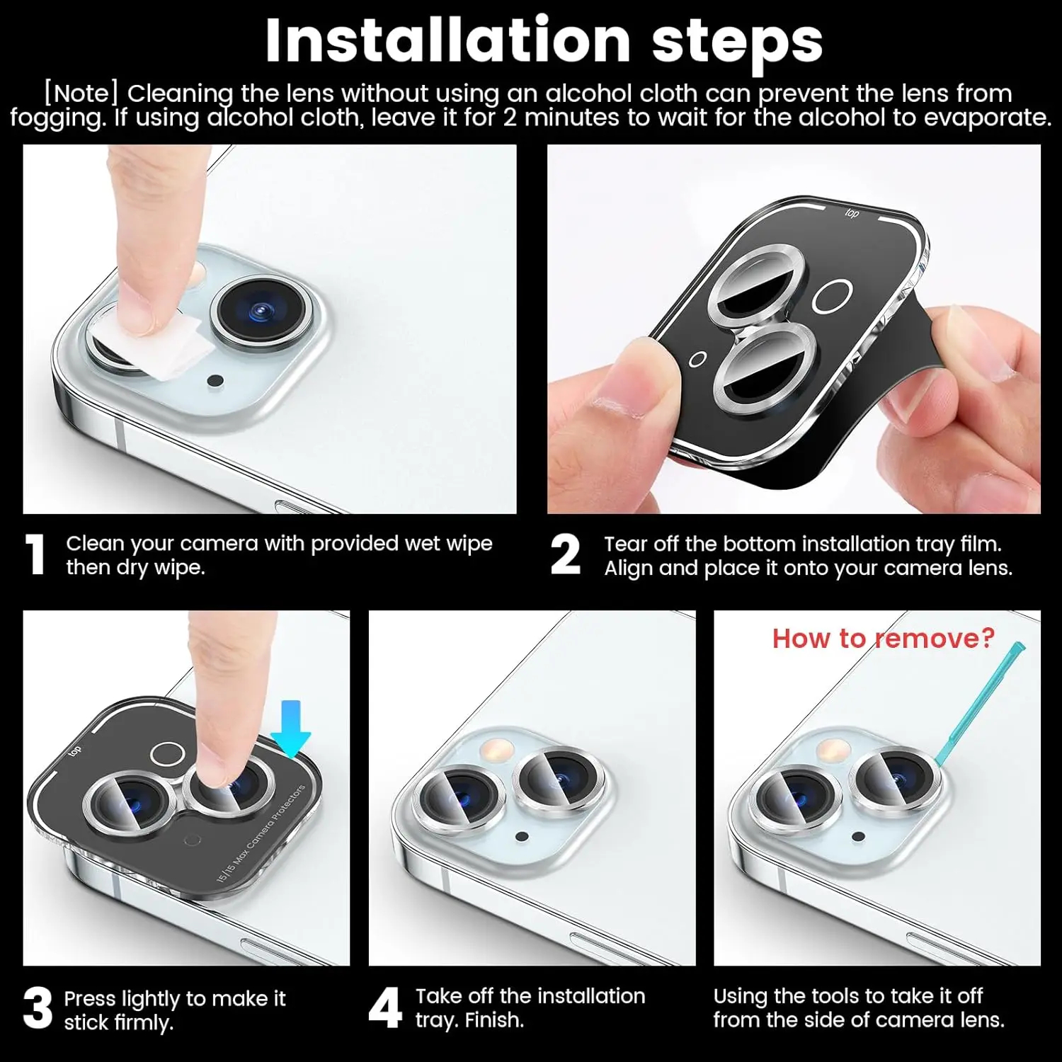 Funda protectora de lente de cámara con purpurina para iPhone 16 15 Pro Max 13 11 Pro 14 15 Plus 12 Mini accesorios de protección de vidrio templado