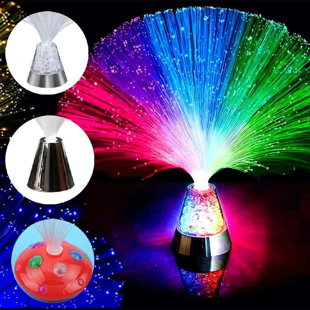Lâmpada de fibra óptica multicolorida usb céu estrelado luz led luminosa luz de mesa criativa decoração do feriado lâmpada atmosfera acampamento