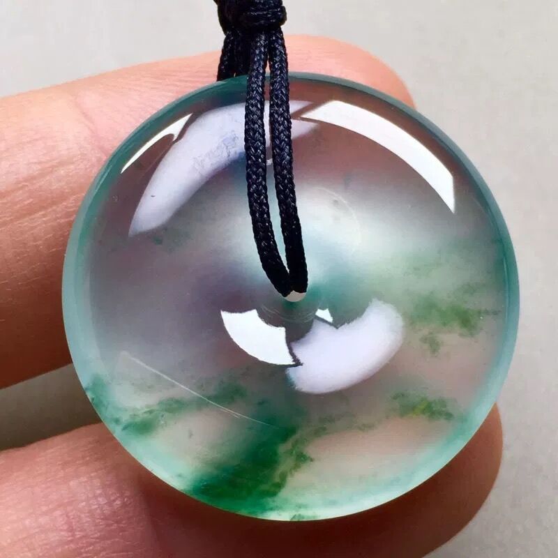 Peace Buckle Jade Pendant Myanmar Old Pit Jade Pendant Ice Jade Flower High-Quality Jade Pendant High-End Necklace Gift