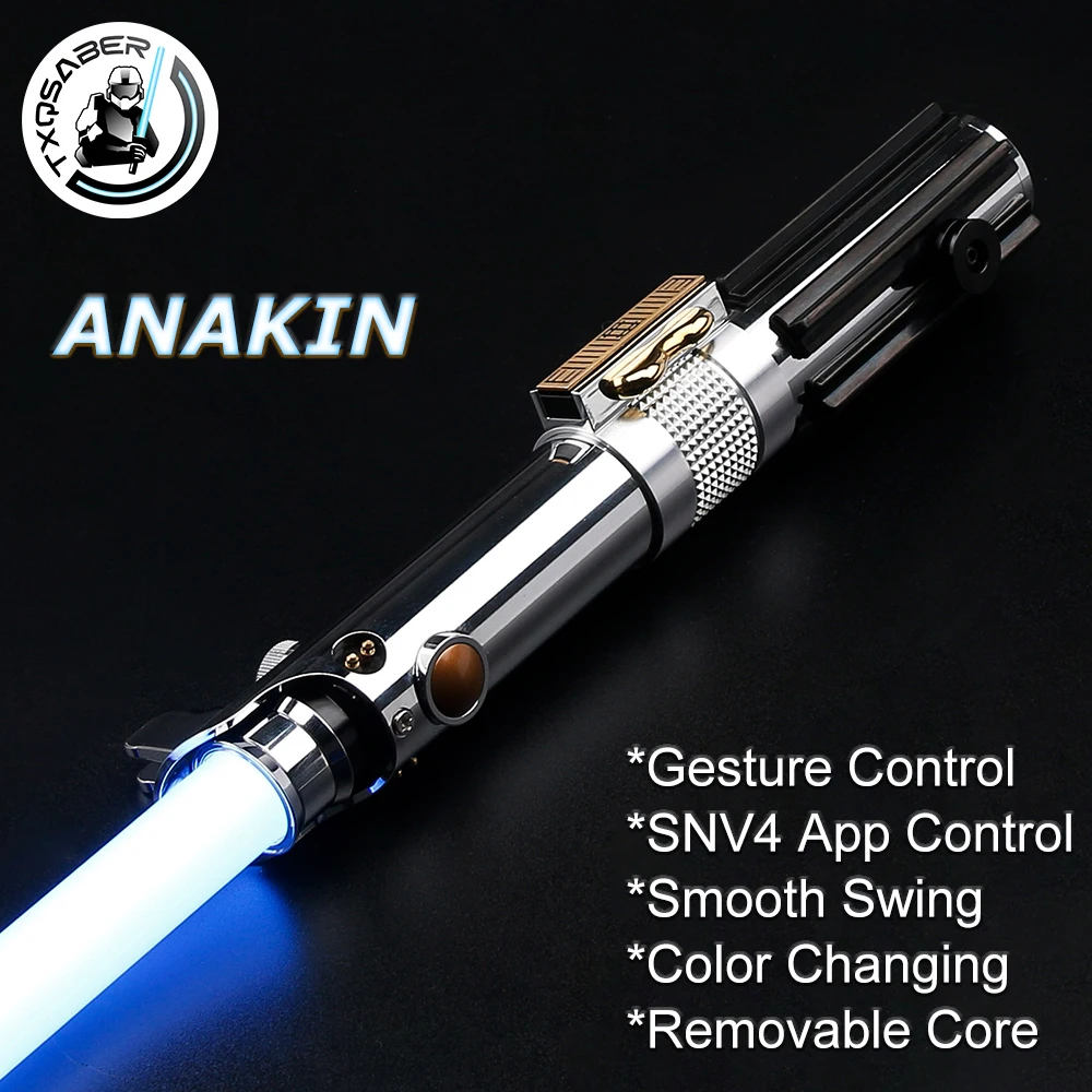 Anakin Lightsaber Proffie 2.2 Klankbord Smooth Swing Metalen handvat met LED-strip Blade SD-kaart Skywalker Replica Cosplay Speelgoed