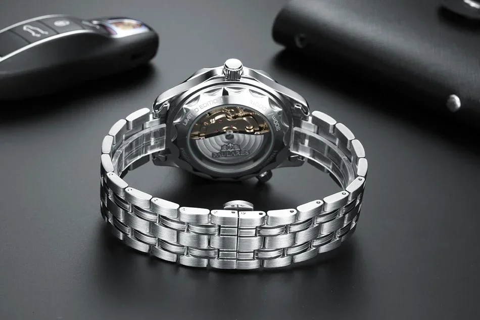Reloj Automático para Hombre mecánico de acero inoxidable Casual oro plata azul Master Wave Reloj Hombre Baratos Nibosi Masculino