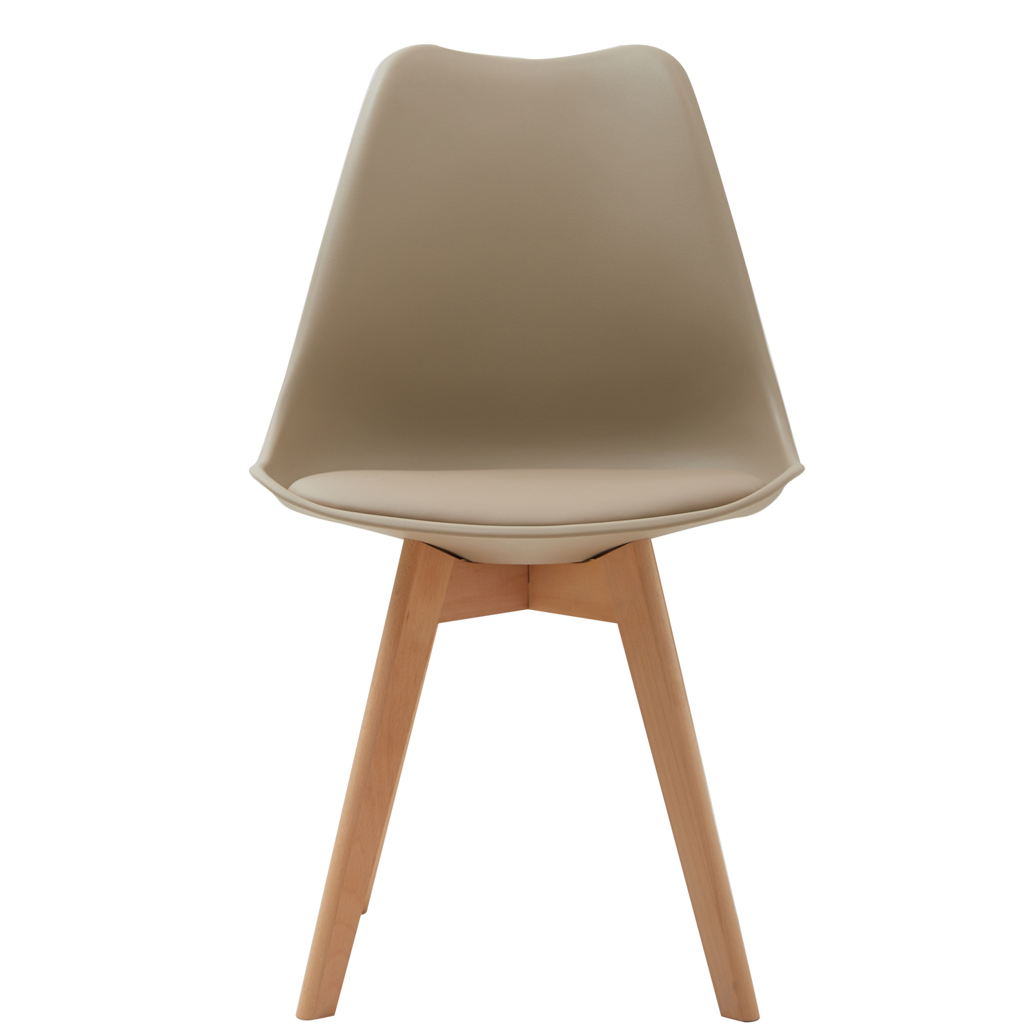 EGOONM Set di 4 sedie da pranzo nordiche ispirate un sedile imbottito in plastica in legno massello con cuscino in PU per soggiorno, mobili per ufficio, casa