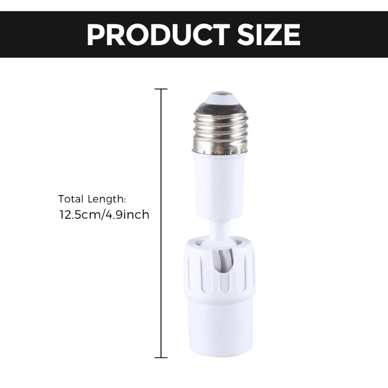 E27 Light Bulb Socket Extender Adapter 360 Degree Rotatable Light Fixture E27 to E27 Base Adjustable E27 to E27 Socket