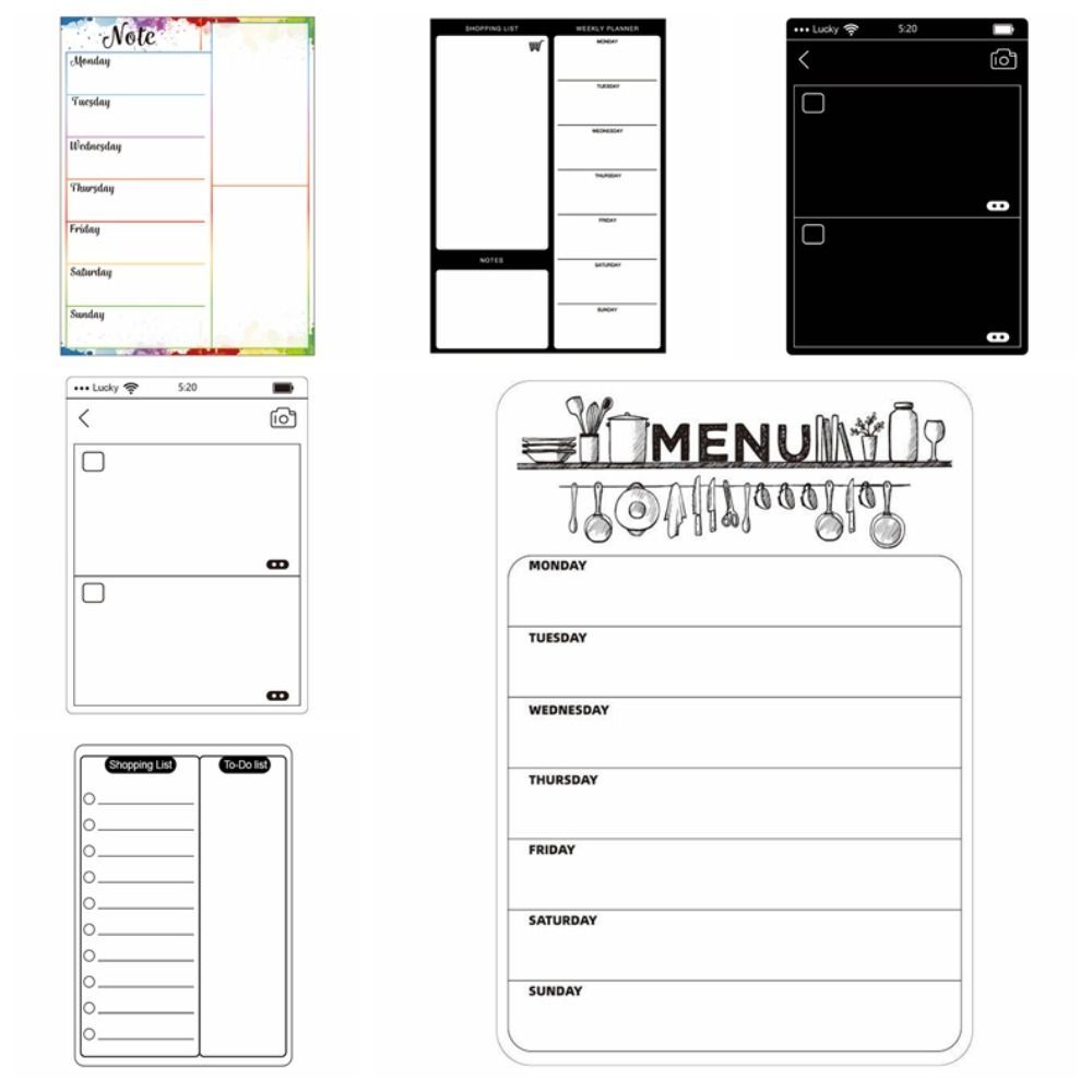 INS Week Planner Memo Magnetic Sticker Plan Notepad Grocery List Magnetic Fridge Stickers TO DO LIST Work Plan Menu